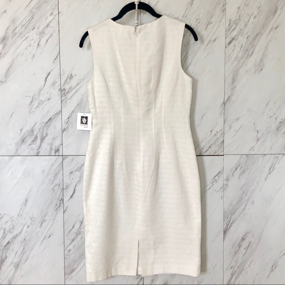 NEW Anne Klein Sleeveless Embellished Cotton Sheath Dress SZ 4 - Picture 4 of 4